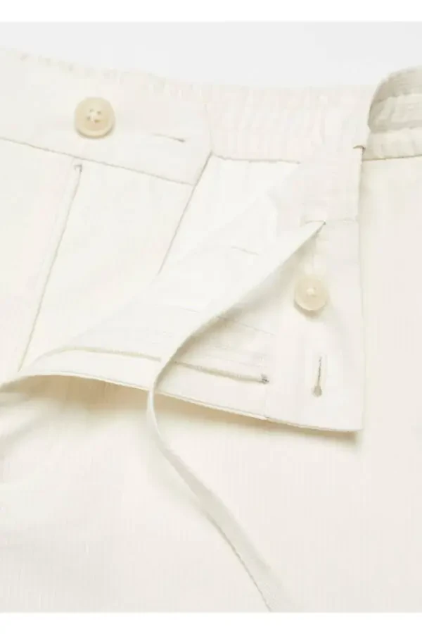 Cotton Waffle Knit Drawstring Waist Pants - 6