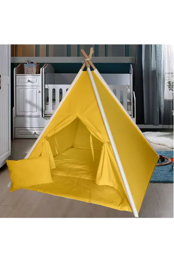 Cotton Wooden Children's Play Tent House Indian Era - 1