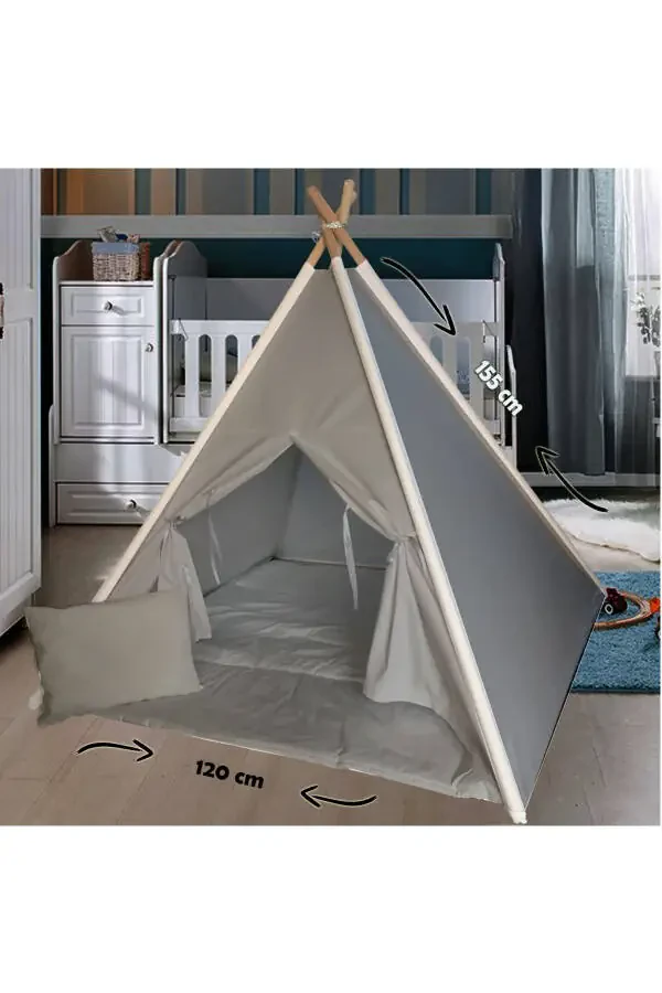 Cotton Wooden Children's Play Tent House Native American Age - 1