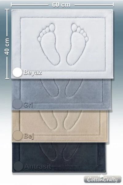 Cotton Woven Absorbent Bath Mat Foot 60x40 Cm - 3