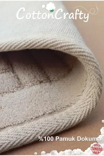 Cotton Woven Absorbent Bath Mat Set, Bath Rug Vera 2 Pcs Set 60x100 - 60x50-beige - 13