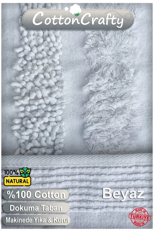 Cotton Woven & Tufting Bath Mat Set, Bathroom Rug Harmony 2 Pcs Set 60x100 - 60x50-white - 4