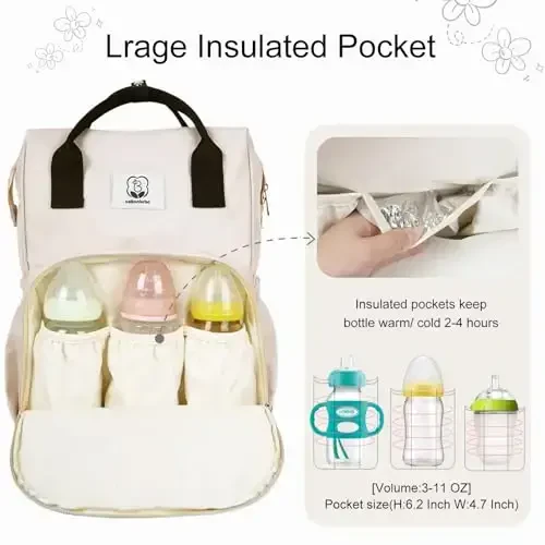 COTTONBEBE Western Diaper Bag with Changing Pad, Large Baby Bags Backpack with Stroller Straps & Insulated Pockets, Multifunction Waterproof Travel Diapers Back pack for Women & Man, Boho - 3
