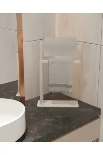 Countertop Paper Towel Holder Home Bathroom Decoration Stainless Metal Design No Assembly Required-White - 1