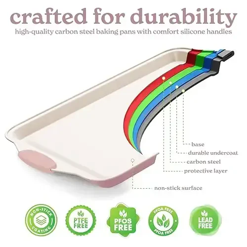 Country Kitchen Nonstick Stackable Bakeware Set - Durable, Easy Release Baking Set- 22 Pc. Includes Silicone Muffin Cups - 5