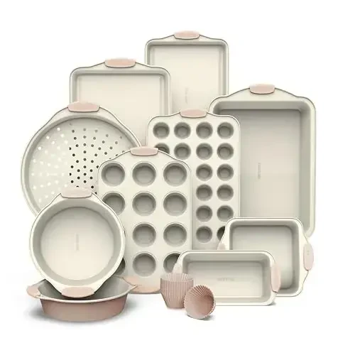 Country Kitchen Nonstick Stackable Bakeware Set - Durable, Easy Release Baking Set- 22 Pc. Includes Silicone Muffin Cups - 1