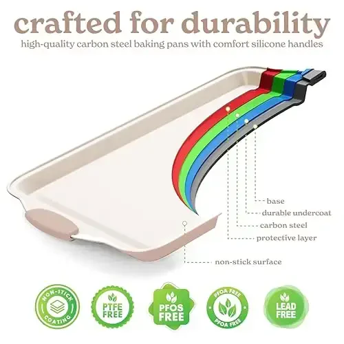 Country Kitchen Nonstick Stackable Bakeware Set - Durable, Easy Release Baking Set- 22 Pc. Includes Silicone Muffin Cups - 5