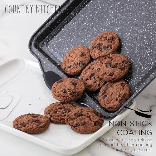 Country Kitchen Nonstick Stackable Bakeware Set - Durable, Easy Release Baking Set, Black, 10 Pcs - 12