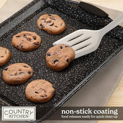 Country Kitchen Nonstick Stackable Bakeware Set - Durable, Easy Release Baking Set, Black, 10 Pcs - 7