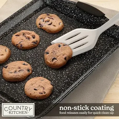 Country Kitchen Nonstick Stackable Bakeware Set - Heavy Duty, Durable, Easy Release Baking Set, Black, 4 Pcs - 5