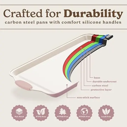 Country Kitchen Nonstick Stackable Bakeware Set - Durable, Easy Release Baking Set- 22 Pc. Includes Silicone Muffin Cups - 6