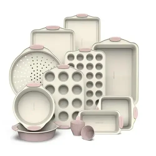 Country Kitchen Nonstick Stackable Bakeware Set - Durable, Easy Release Baking Set- 22 Pc. Includes Silicone Muffin Cups - 1