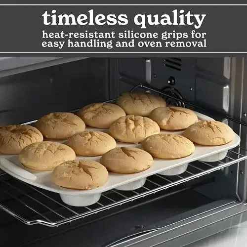 Country Kitchen Nonstick Stackable Bakeware Set - Durable, Easy Release Baking Set, Cream, 14 Pcs - 4