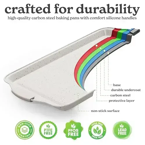 Country Kitchen Nonstick Stackable Bakeware Set - Durable, Easy Release Baking Set- 22 Pc. Includes Silicone Muffin Cups - 5