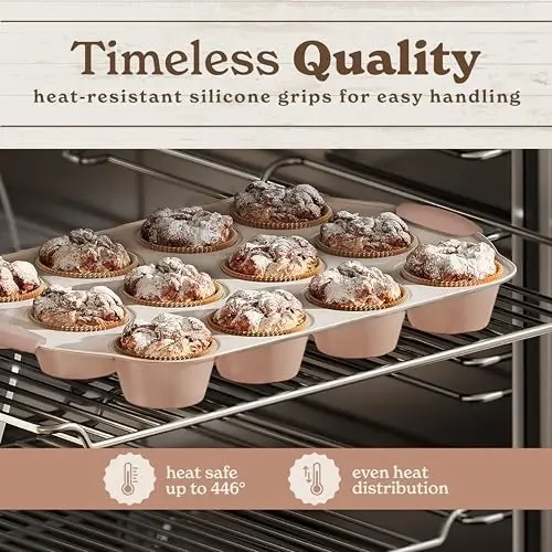 Country Kitchen Nonstick Stackable Bakeware Set - Durable, Easy Release Baking Set- 22 Pc. Includes Silicone Muffin Cups - 5