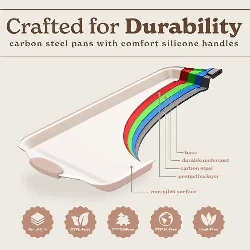 Country Kitchen Nonstick Stackable Bakeware Set - Durable, Easy Release Baking Set- 22 Pc. Includes Silicone Muffin Cups - 6