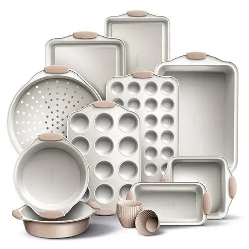 Country Kitchen Nonstick Stackable Bakeware Set - Durable, Easy Release Baking Set- 22 Pc. Includes Silicone Muffin Cups - 1