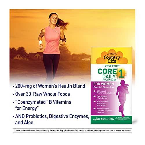 Country Life Core Daily-1 Multivitamins for Women, Energy Support, 60 Tablets, 2 Month supply - 5