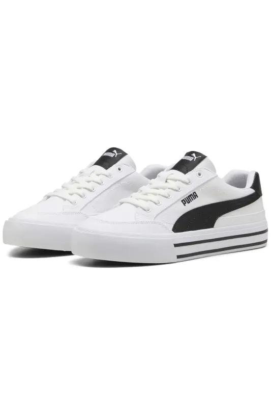 Court Classic Vulc FS 396353 Unisex Spor Ayakkabı BEYAZ-SİYAH - PUMA White-PUMA Black - 1