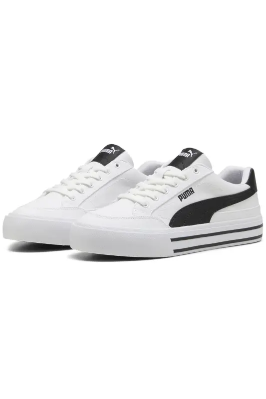 Court Classic Vulc FS 396353 Unisex Spor Ayakkabı BEYAZ-SİYAH - PUMA White-PUMA Black - 3