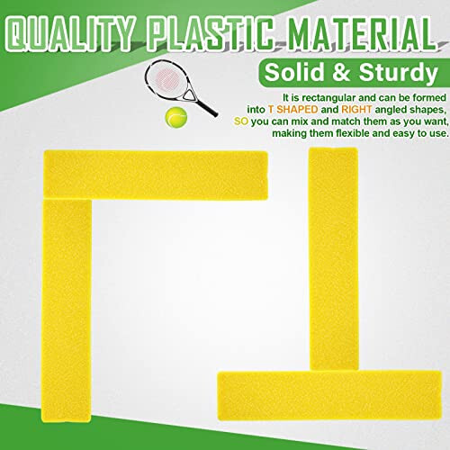 Court Line Marker Kit Yellow Court Line Boundary Markers Court Marker Lines Training Markers Equipment Tennis Court Accessories for Kids Basketball Volleyball Badminton Outdoor Training - 3
