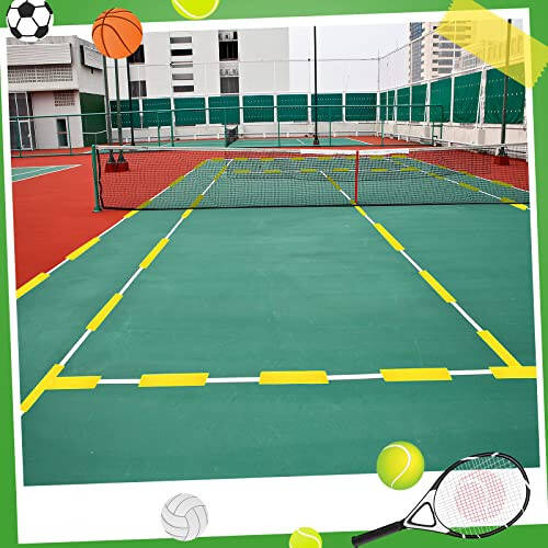 Court Line Marker Kit Yellow Court Line Boundary Markers Court Marker Lines Training Markers Equipment Tennis Court Accessories for Kids Basketball Volleyball Badminton Outdoor Training - 4
