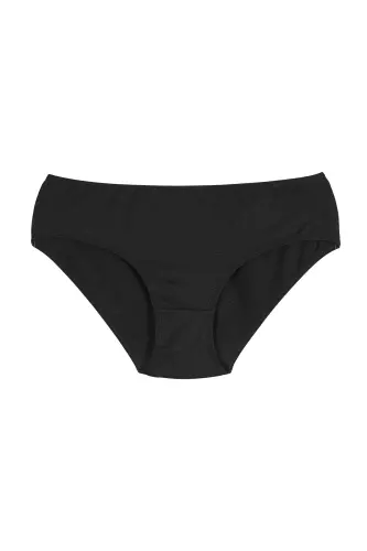 Cover 3lü Pamuklu Çok Renkli Slip Külot - SIYAH-BEYAZ-TEN - 2