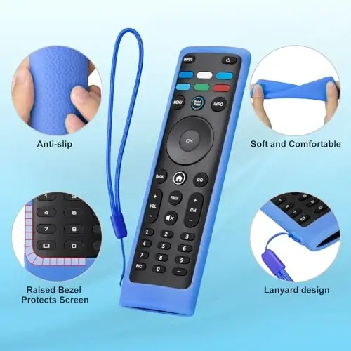 Cover-for-Vizio-Smart-TV-Remote Silicone Case XRT136/ XRT140 (Glow Blue) - 4