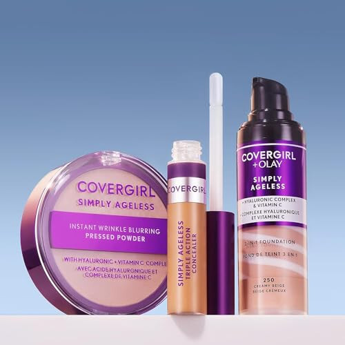 CoverGirl & Olay Simply Ageless 3-в-1 Жидкий тональный крем, матовый финиш, формула с гиалуроновой кислотой и витамином С, не тестировано на животных, классический слоновая кость, 1 шт. - 3