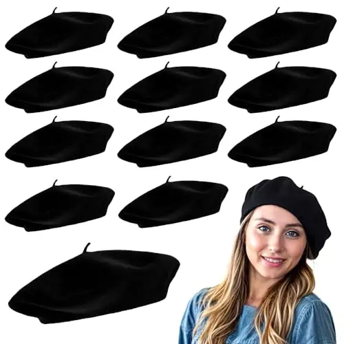 CoverYourHair Wool Berets for Adults - French Beret - Artist Hat - Pack - CoverYourHair