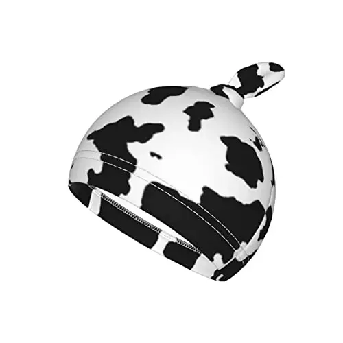 Cow Print Newborn Swaddle Blanket with Hat Set Baby Stuff Receiving Blankets Soft Transition Sleep Sacks Gifts for Infant Boys Girls - 3