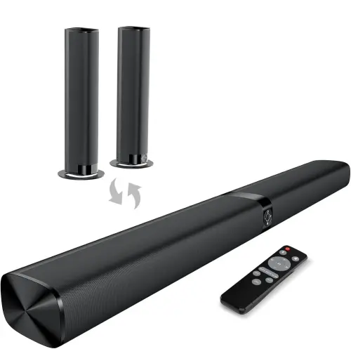 COWIN Sound Bar for TV Speaker Soundbar Bluetooth & Wired 2-in-1 Detachable Wall Mountable Home Audio Theater (BT5.0/Optical/AUX/Remote) 32 inch - 1