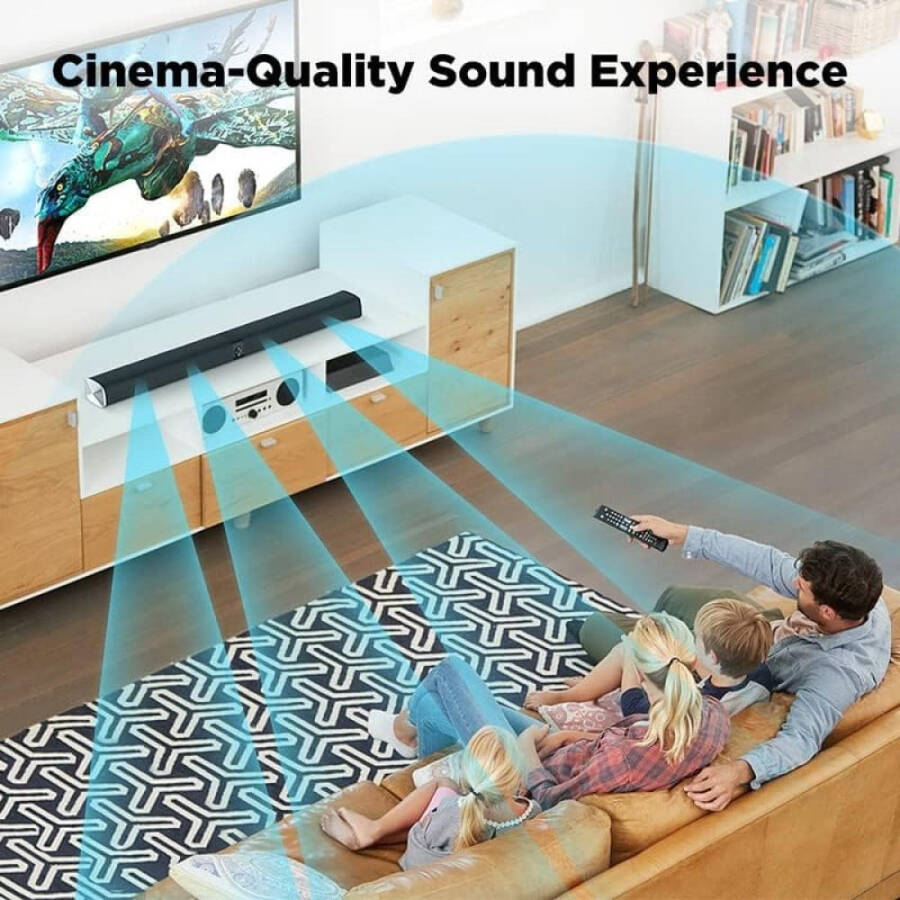 COWIN Sound Bar TV Speaker Soundbar Bluetooth & Wired 2-in-1 Detachable Wall Mountable Home Audio Theater (BT5.0/Optical/AUX/Remote) 32 inch - 5