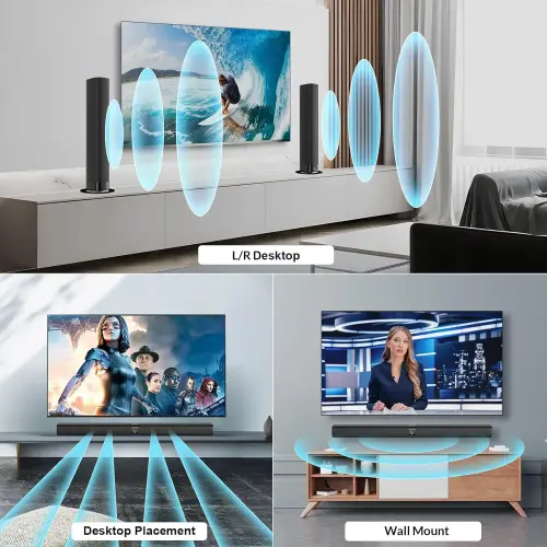 COWIN Sound Bar TV Speaker Soundbar Bluetooth & Wired 2-in-1 Detachable Wall Mountable Home Audio Theater (BT5.0/Optical/AUX/Remote) 32 inch - 3