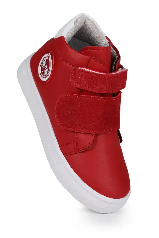 Coyote Cırtlı Kız Bebek Günlük Bot Ayakkabı-Kırmızı - KIKO KIDS