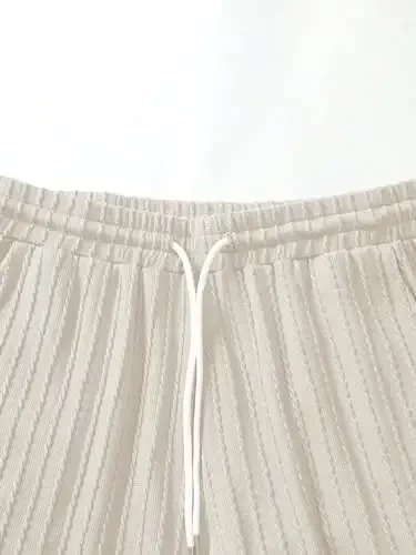 COZYEASE Men's 2 Piece Outfits Short Sleeve Crewneck Summer T Shirt and Drawstring Casual Track Shorts Set - 5