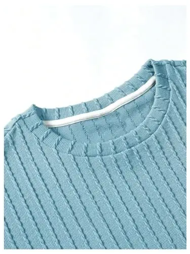 COZYEASE Men's 2 Piece Outfits Short Sleeve Crewneck Summer T Shirt and Drawstring Casual Track Shorts Set - 3