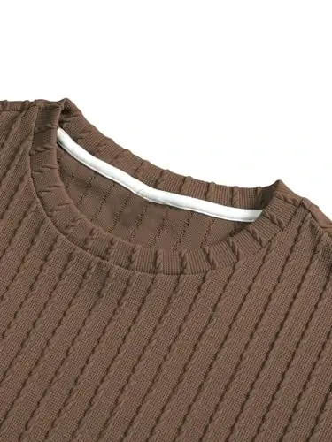 COZYEASE Men's 2 Piece Outfits Short Sleeve Crewneck Summer T Shirt and Drawstring Casual Track Shorts Set - 3