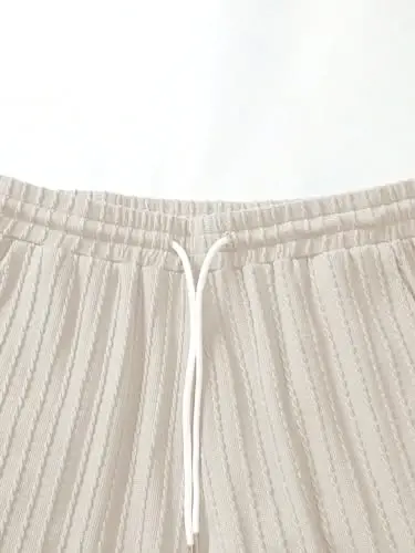 COZYEASE Men's 2 Piece Outfits Short Sleeve Crewneck Summer T Shirt and Drawstring Casual Track Shorts Set - 5