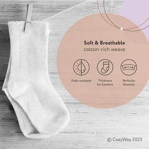 CozyWay Ankle Style Socks for Little Girls & Boys, Infants, Toddlers, Children - 12 Pairs - 40