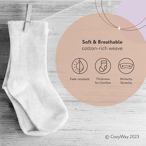 CozyWay Ankle Style Socks for Little Girls & Boys, Infants, Toddlers, Children - 12 Pairs - 28