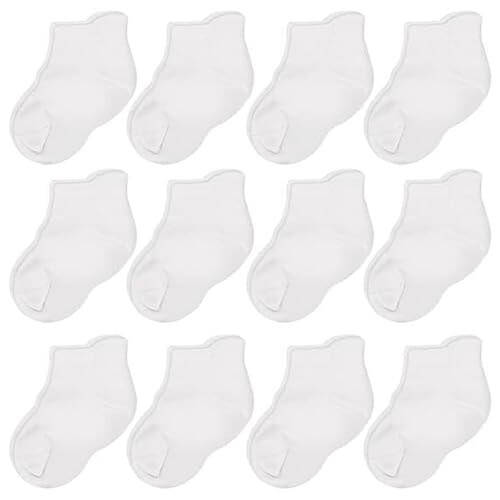 CozyWay Ankle Style Socks for Little Girls & Boys, Infants, Toddlers, Children - 12 Pairs - 1