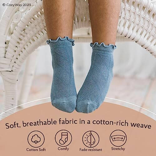 CozyWay Ankle Style Socks with Grippers for Little Girls & Boys, Infants, Toddlers, Children - 6 & 9 Pairs - 34