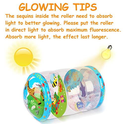 Crawling & Walking Baby Toys 0-6 6 to 12 Months Glowing Jumbo Inflatable Rolling Infant Toys 8 9 12-18 Month Old Sensory Toys for toddler 1-3 Development Light Up 1 2 Year Old Boy Girl Birthday Gifts - 4