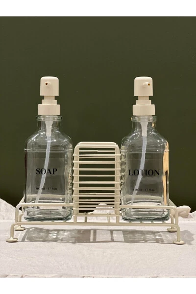 Cream 2-Piece Stand-Up Cream Soap Dish Glass - 4