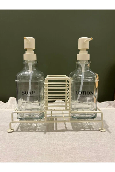 Cream 2-Piece Stand-Up Cream Soap Dish Glass - 5