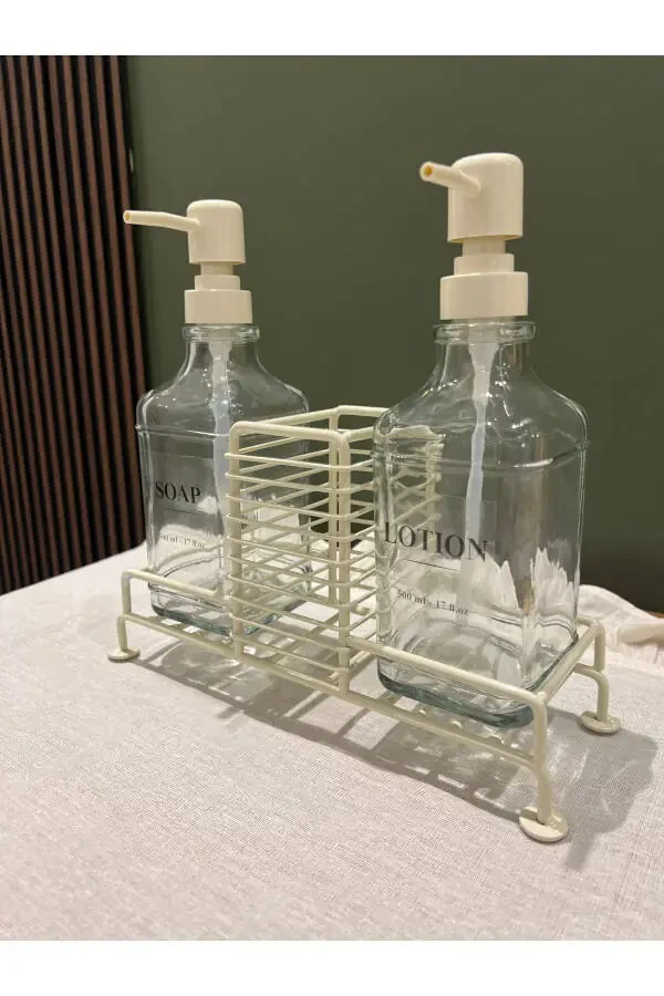 Cream 2-Piece Stand-Up Cream Soap Dish Glass - 7