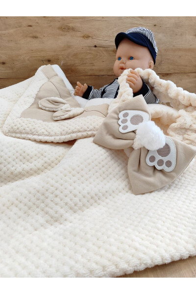 Cream Baby Blanket Swaddle Extra Soft Baby Wrap Hospital Discharge Gift Winter Blanket - 20