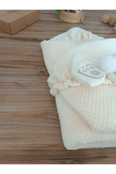 Cream Baby Blanket Swaddle Extra Soft Baby Wrap Hospital Discharge Gift Winter Blanket - 13