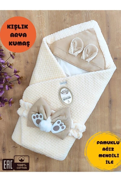 Cream Baby Blanket Swaddle Extra Soft Baby Wrap Hospital Discharge Gift Winter Blanket - TOMUYCUK